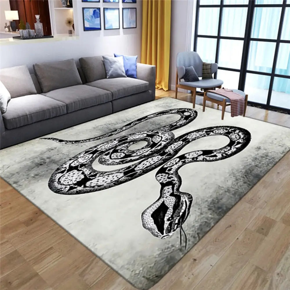 Black and White Snake Rug | Snakes Store™