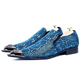 Blue Snake Print Shoes Blue Split Leather Snakes Store™