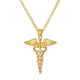 Caduceus Necklace Gold Snakes Store™