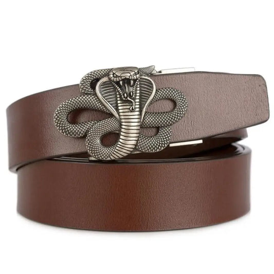 Cobra Belt Silver Brown Snakes Store™