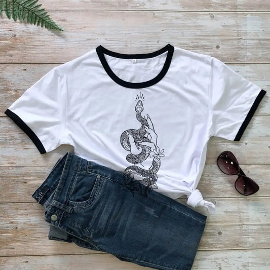 Cute Snake T-shirt White Snakes Store™