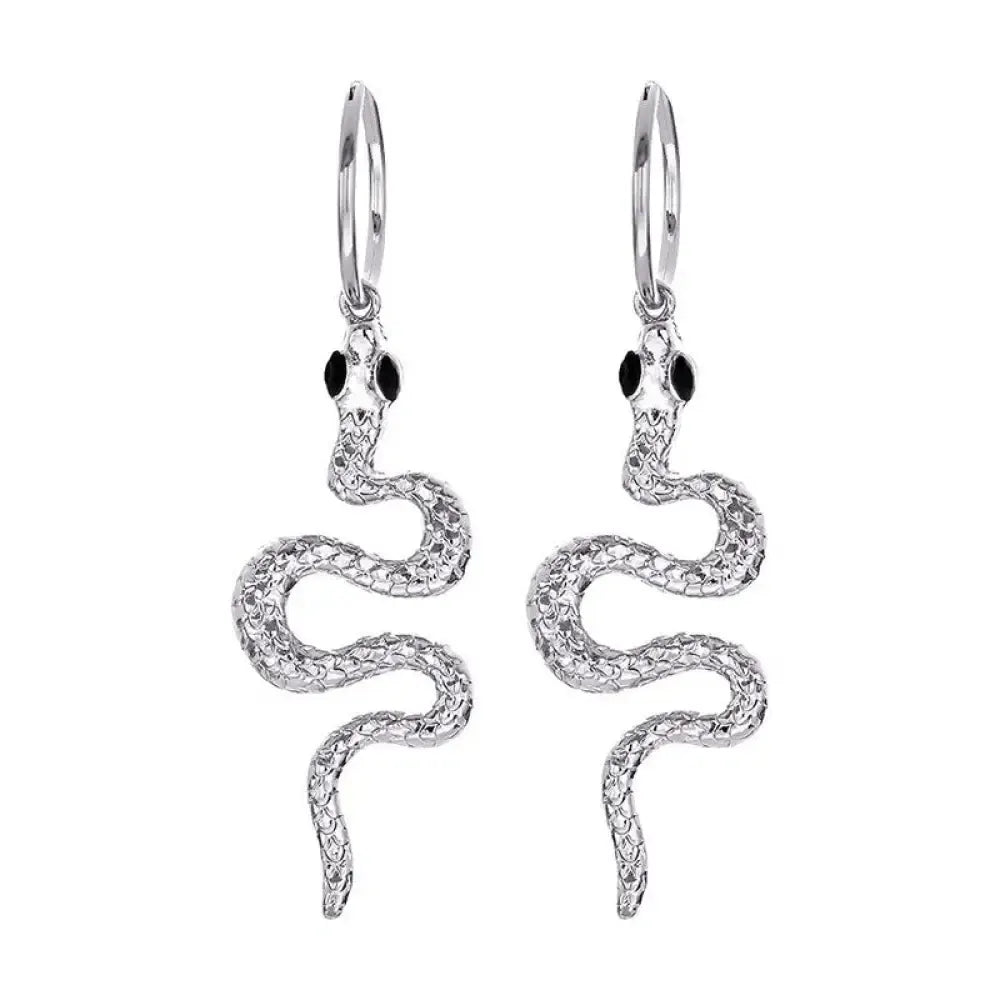 Dangling Snake Earrings Silver Snakes Store™