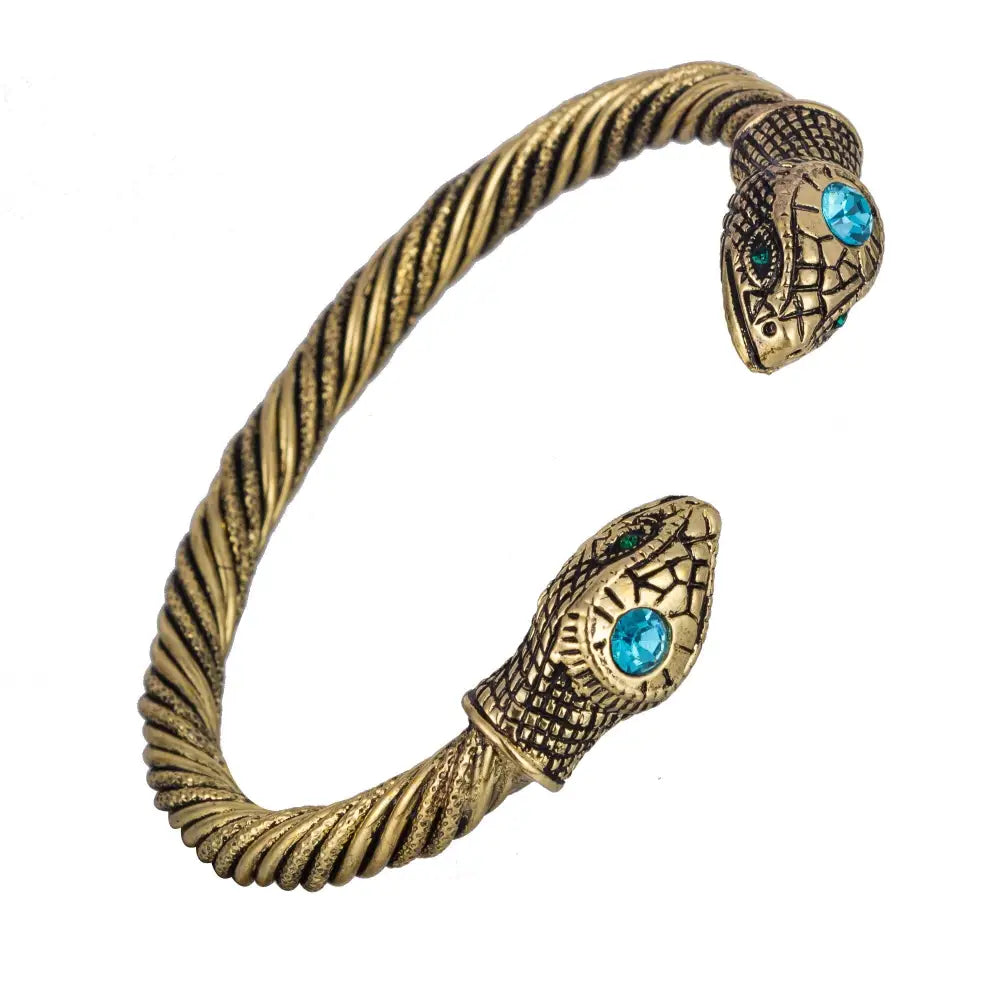 Double Snake Head Bracelet Gold Snakes Store™