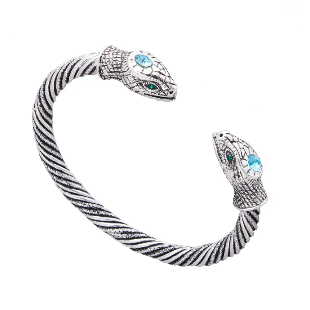 Double Snake Head Bracelet Silver Snakes Store™