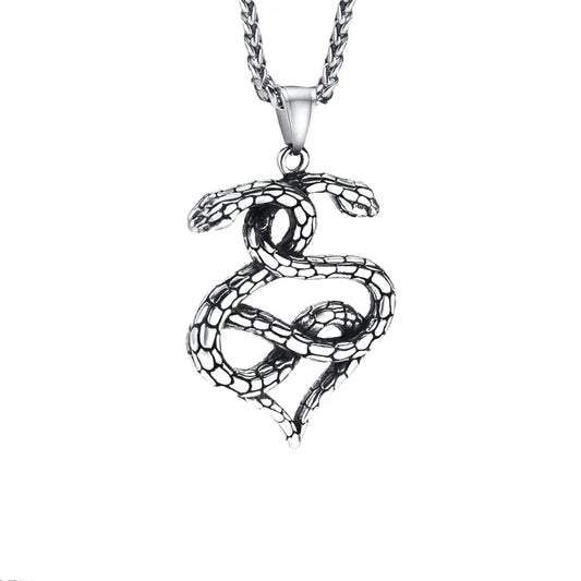 Double Snake Necklace Silver Snakes Store™
