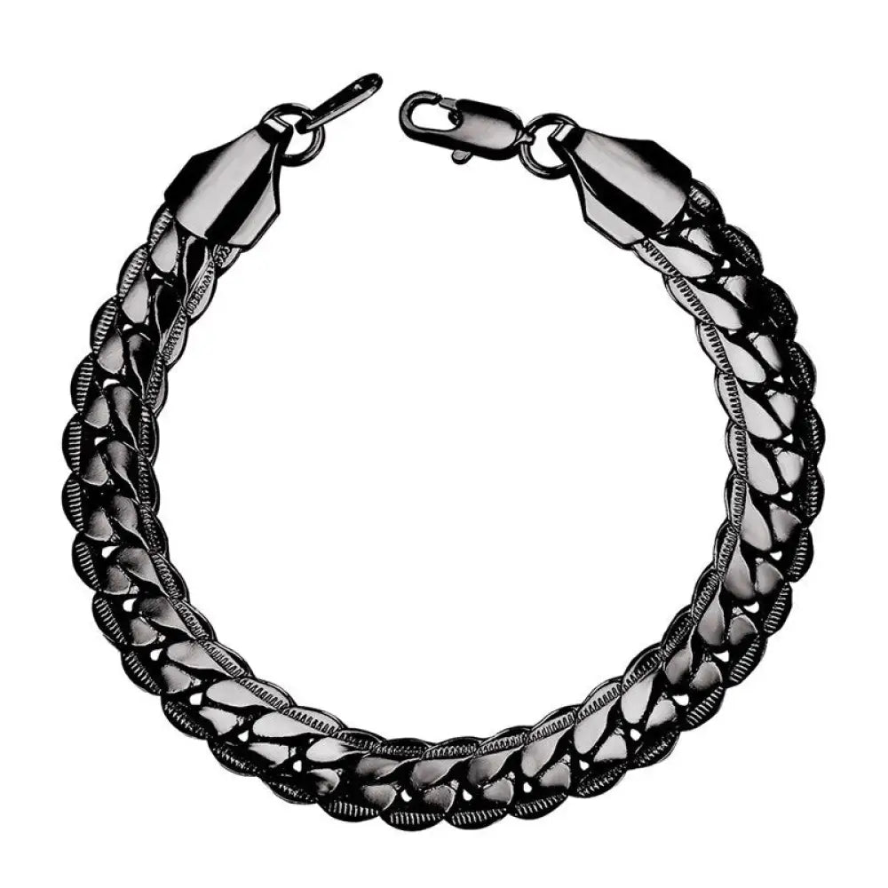 Flat Snake Chain Bracelet Black Snakes Store™