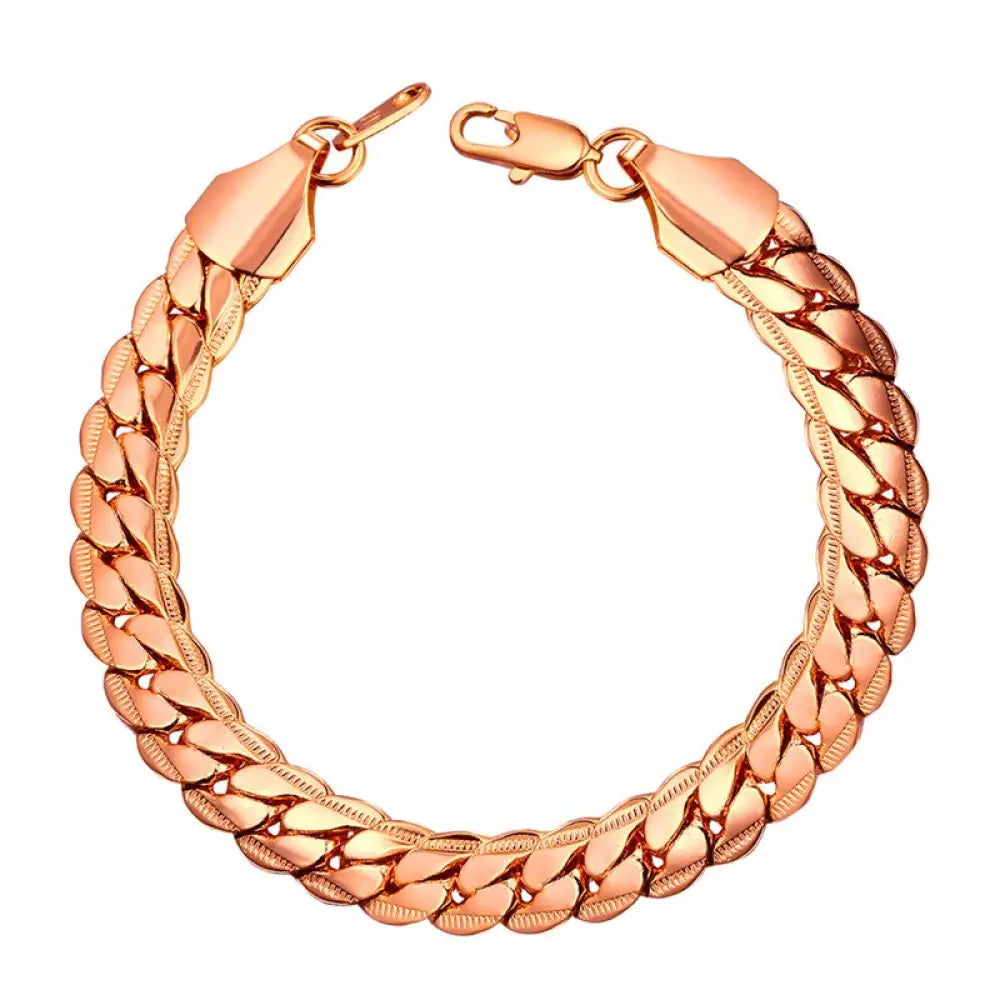 Flat Snake Chain Bracelet Rose Gold Snakes Store™