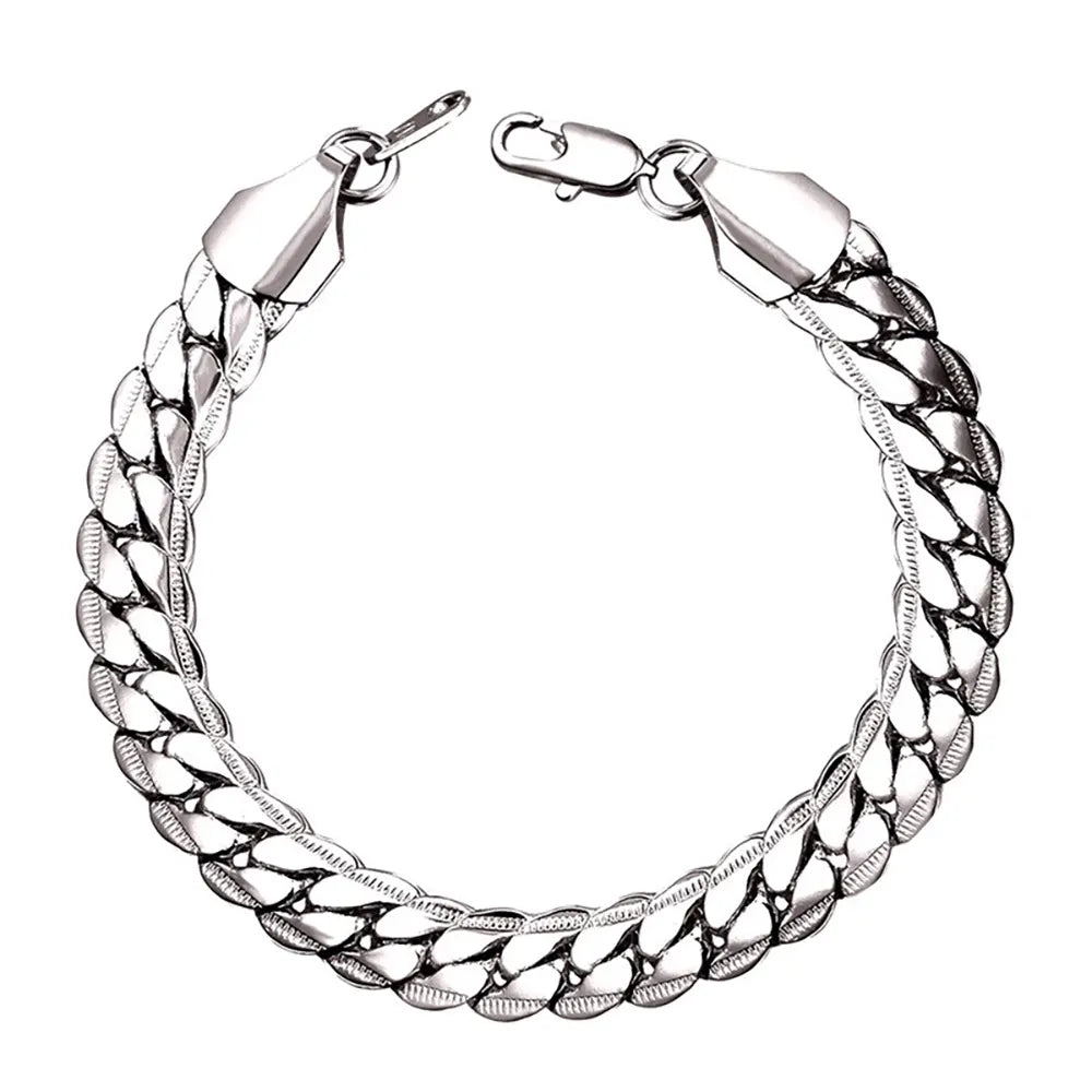 Flat Snake Chain Bracelet Silver Snakes Store™