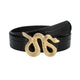 Gold Snake Belt Gold Black 41" | 105cm Leather Snakes Store™