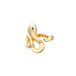Gold Snake Ring With Emerald Eyes - Vignette | Snakes Store