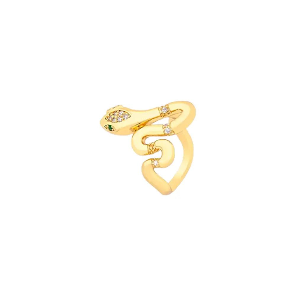 Gold Snake Ring With Emerald Eyes Gold Snakes Store™