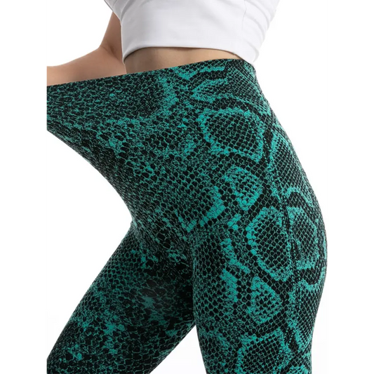 Green Snake Print Leggings Snakes Store™