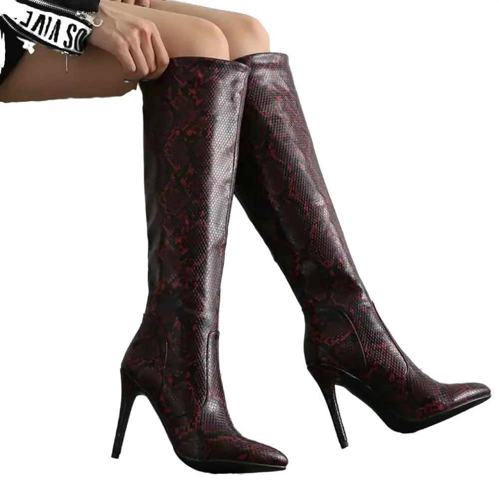 Knee High Snake Boots Red Snakes Store™