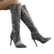 Knee High Snake Boots Black Genuine Leather Snakes Store™