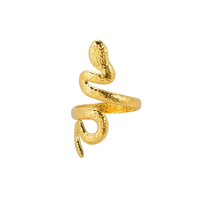 Kundalini Snake Ring Gold 316L Stainless Steel One fits for most Snakes Store™