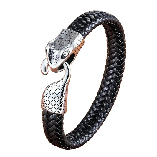 Leather Snake Bracelet Black Snakes Store™
