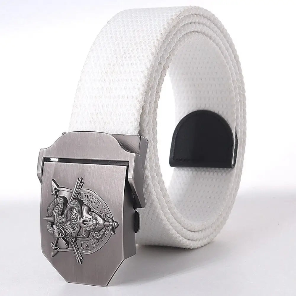 Snake Clasp Belt White Canvas Snakes Store™