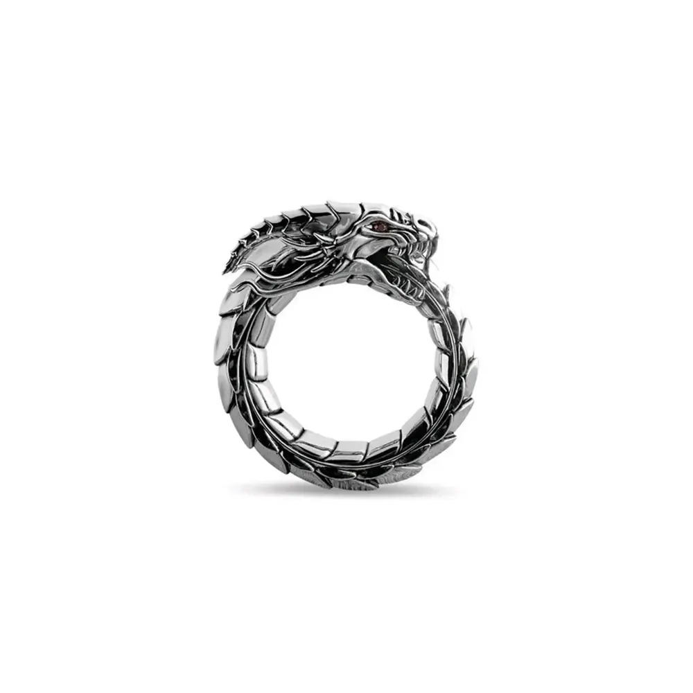 Ouroboros Snake Ring Silver Snakes Store™