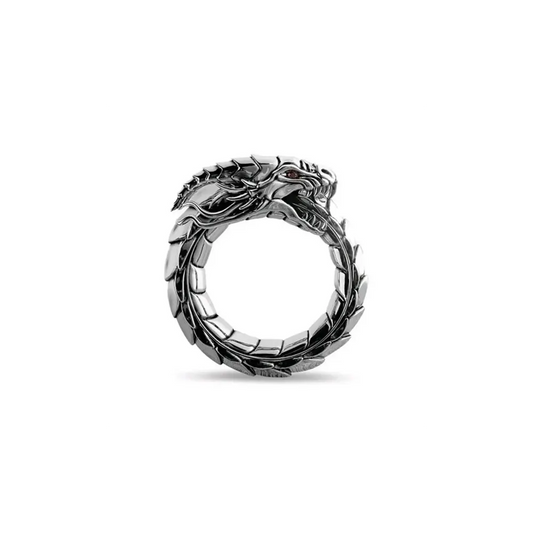 Ouroboros Snake Ring - 6 / Silver