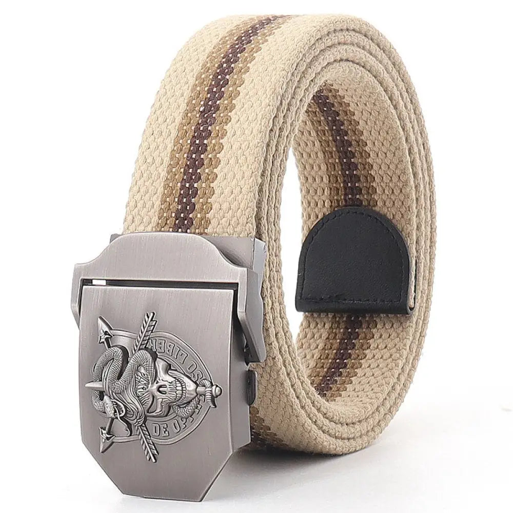 Python Belt Mens Beige Canvas Snakes Store™