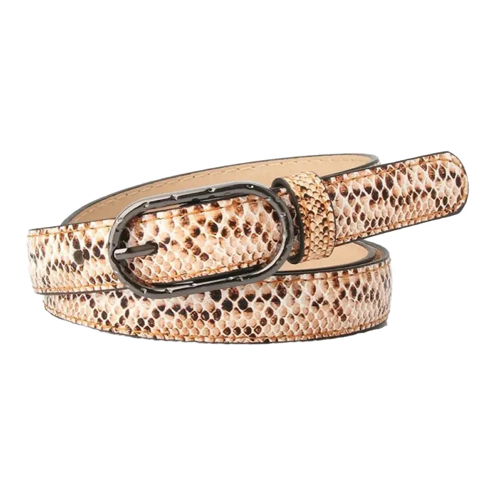 Python Skin Belt Beige 41" | 105cm Snakes Store™