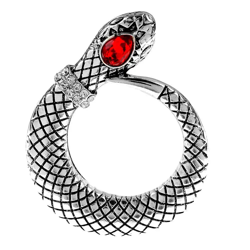 Red Eye Snake Brooch Silver Fits for all Alloy Snakes Store™