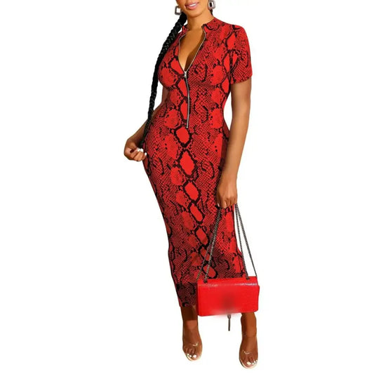 Red Snake Print Dress Red Snakes Store™