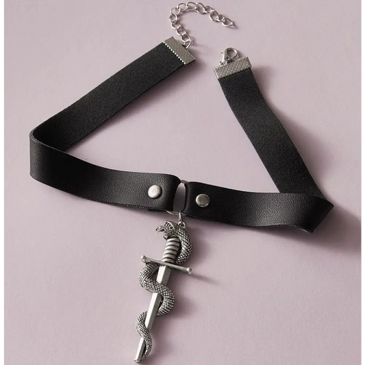 Silver Snake Choker Necklace