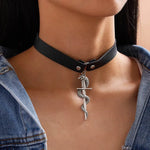 Silver Snake Choker Necklace - Vignette | Snakes Store