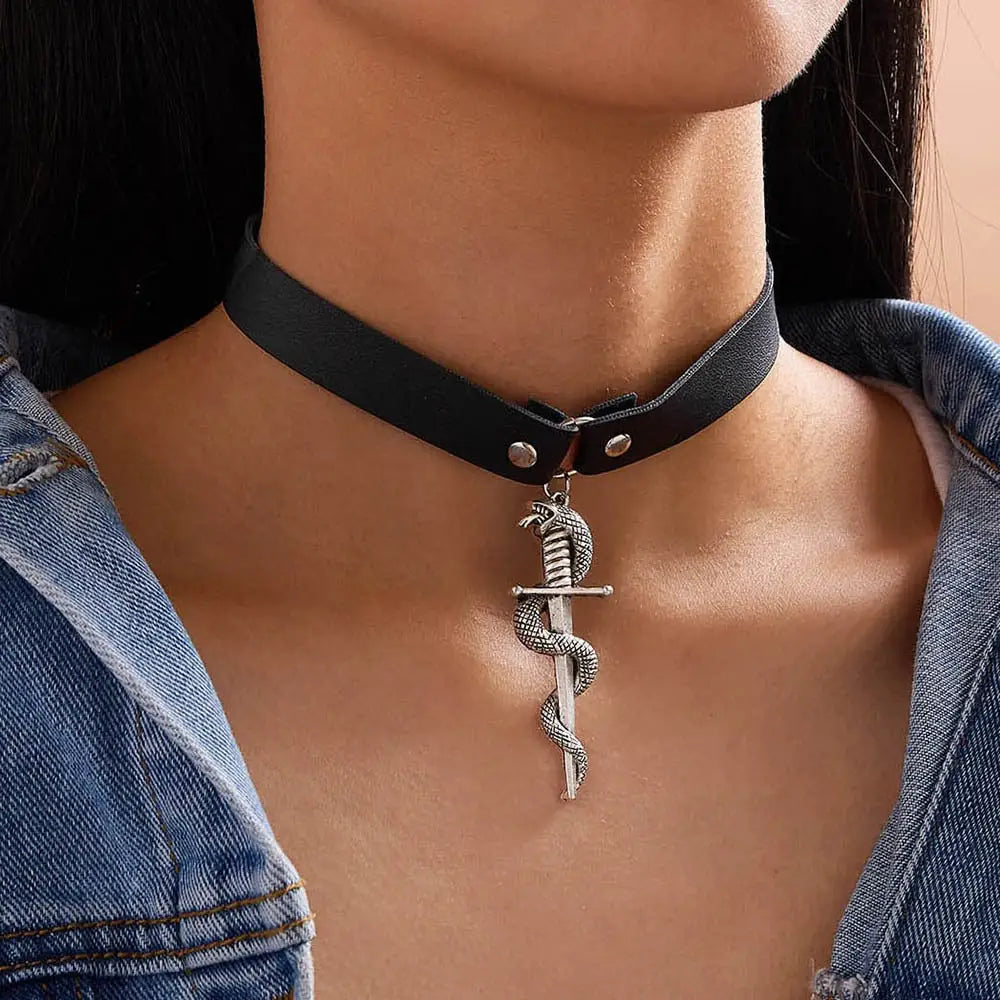Silver Snake Choker Necklace Default Title Snakes Store™