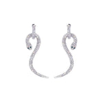 Silver Snake Earrings (Diamond) - Vignette | Snakes Store