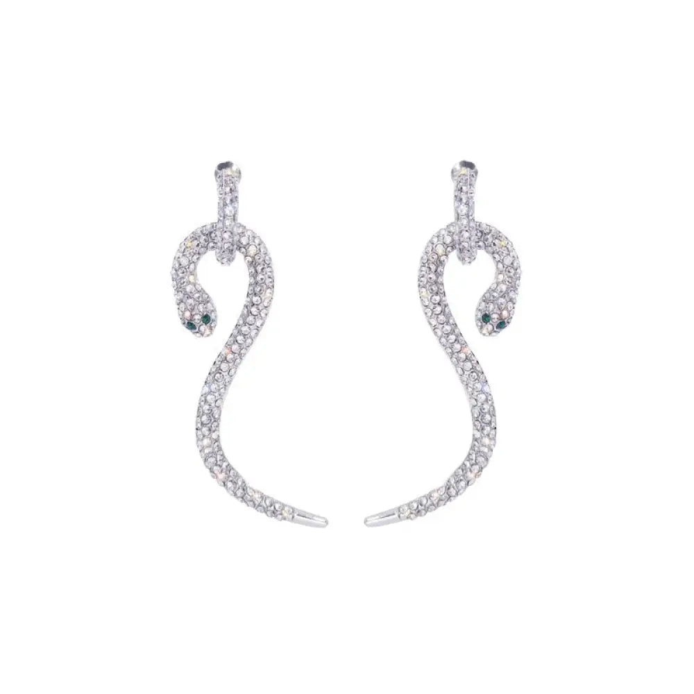 Silver Snake Earrings (Diamond) Silver Fits for all Alloy Snakes Store™