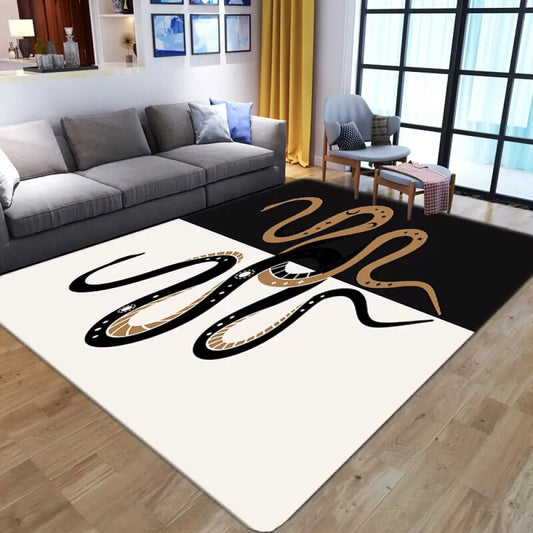 Snake Carpet - Black and White / 16x24 | 40x60cm