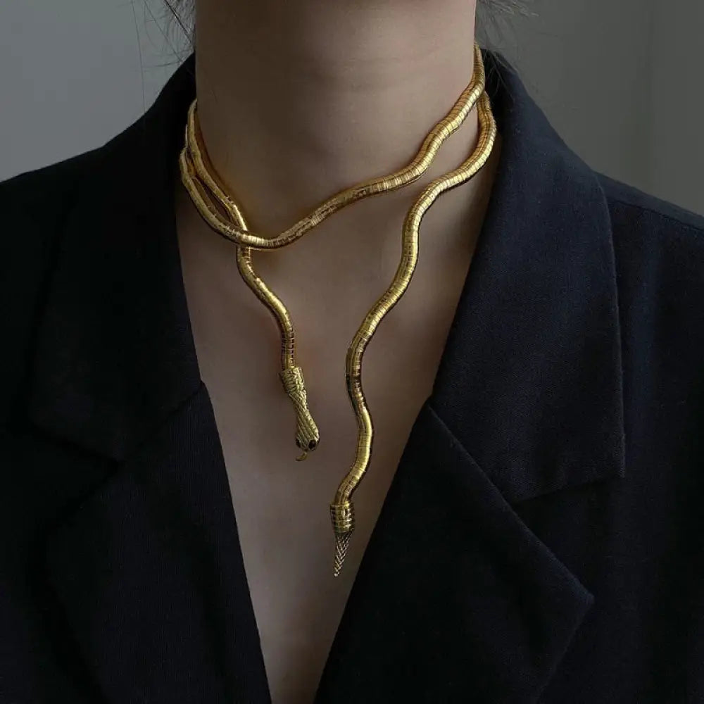 Snake Choker Necklace - Gold