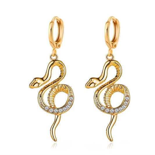 Snake Drop Earrings Gold Snakes Store™