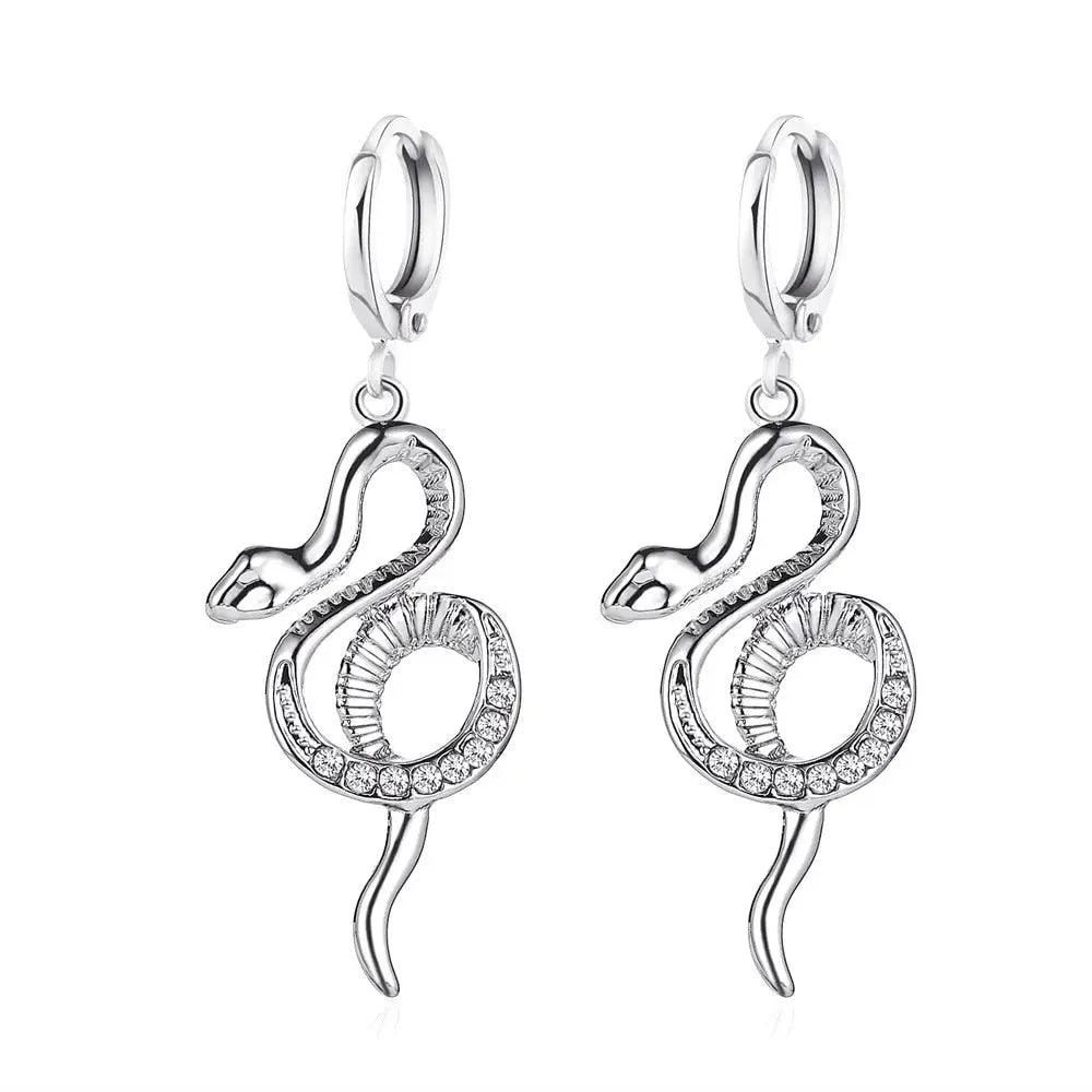 Snake Drop Earrings Silver Snakes Store™