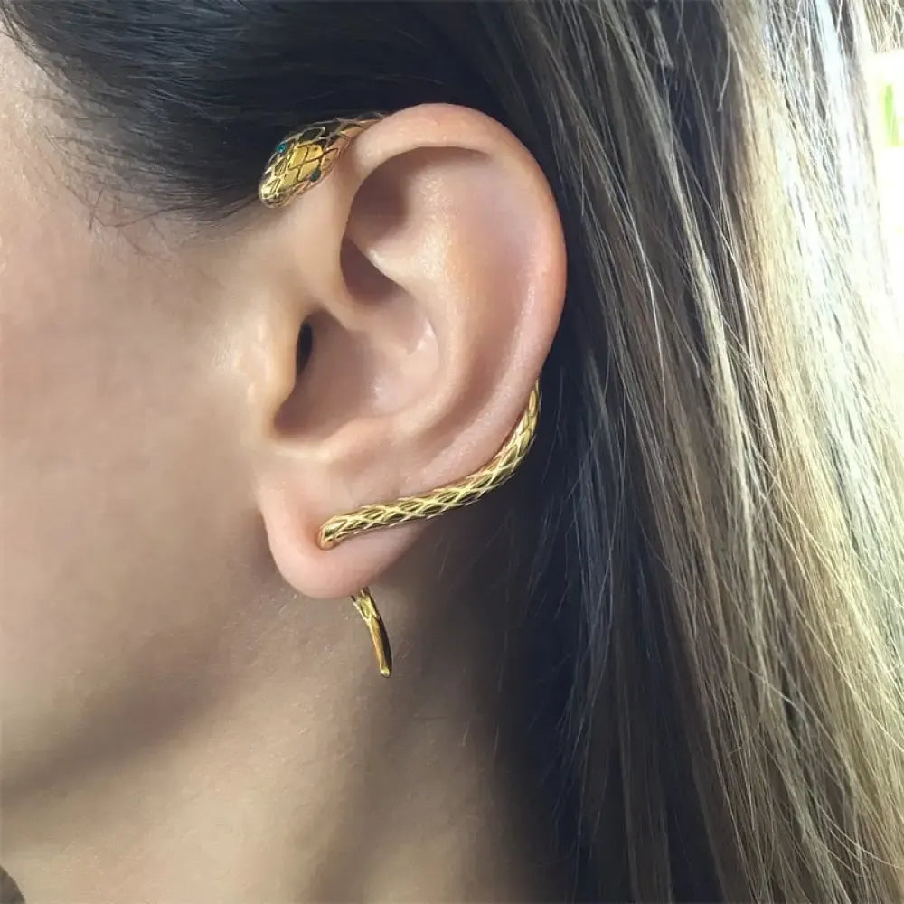 Snake Cuff Earring Gold Left Ear Snakes Store™