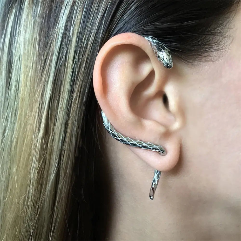 Snake Cuff Earring Silver Right Ear Snakes Store™