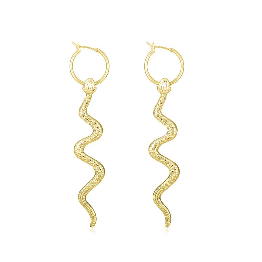 Snake Hoop Earrings Gold Snakes Store™
