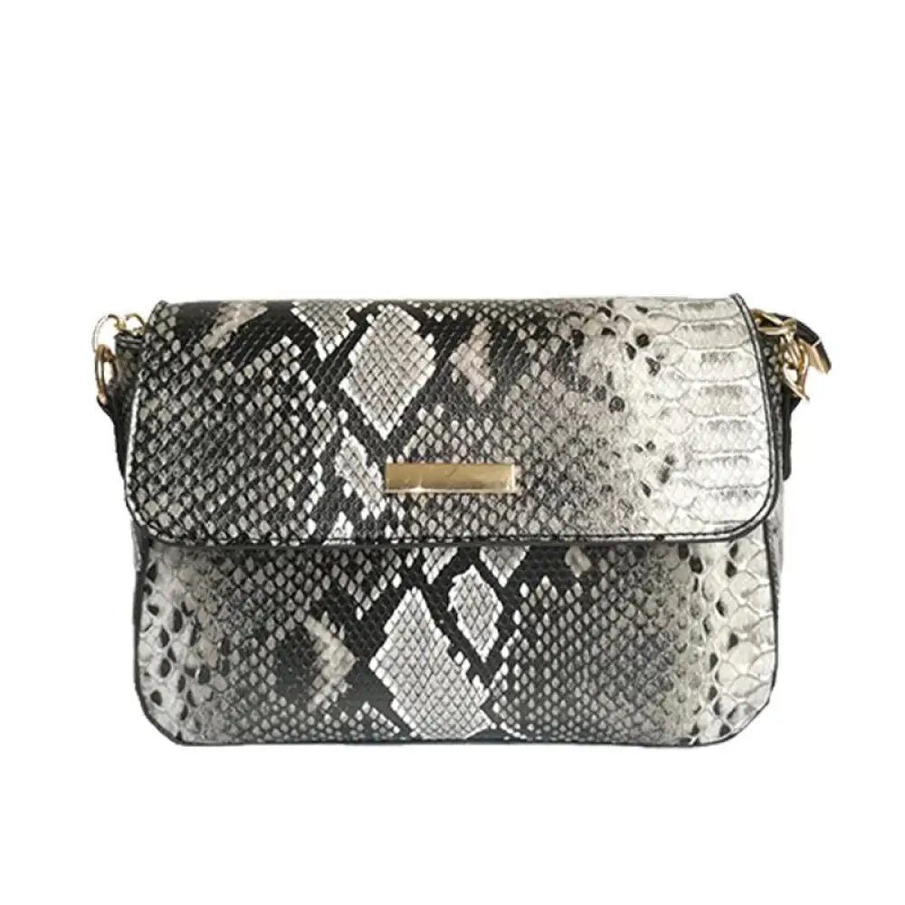 Leather Purse in Snake Skin Pattern - Sigal Levi Leather Design