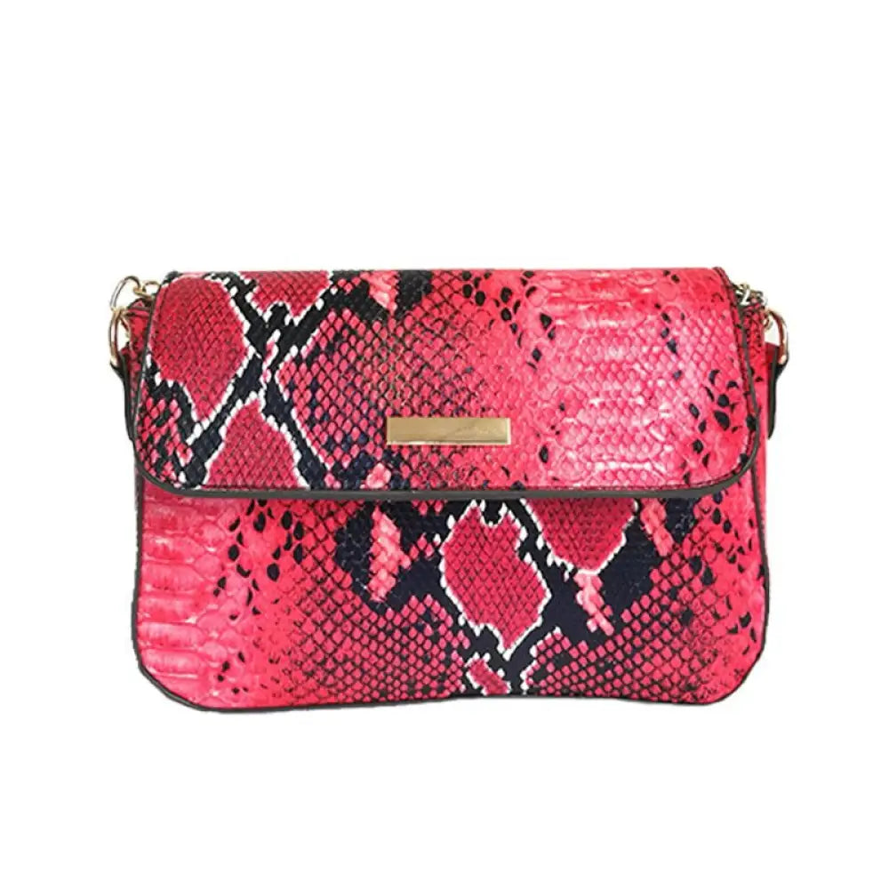 Snake Leather Bag Red 25x14x8cm Snakes Store™