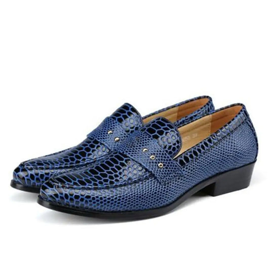 Snake Leather Shoes Mens Blue Snakes Store™