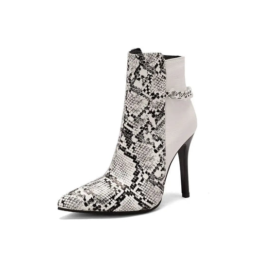 Snake Pattern Booties White Snakes Store™