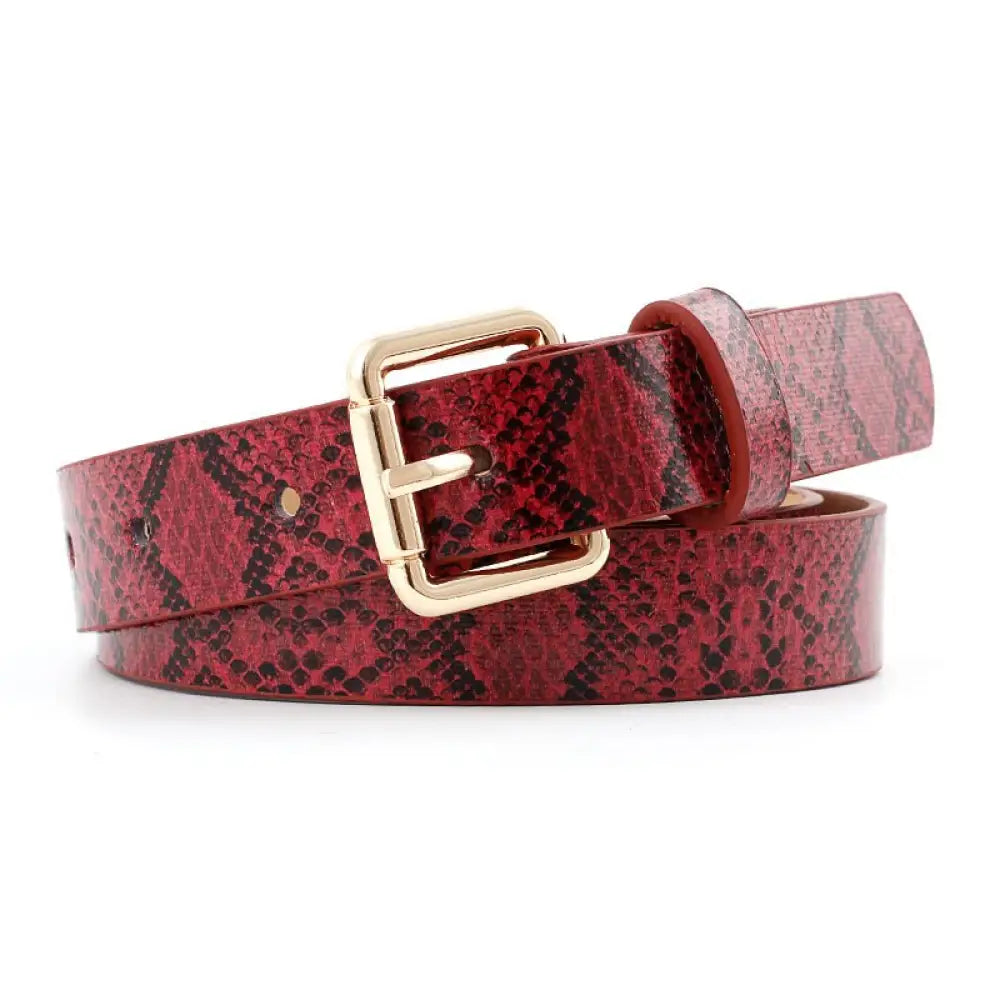 Snake Print Belt Red 41" | 105cm Snakes Store™