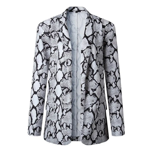 Snake Print Blazer Womens White Snakes Store™