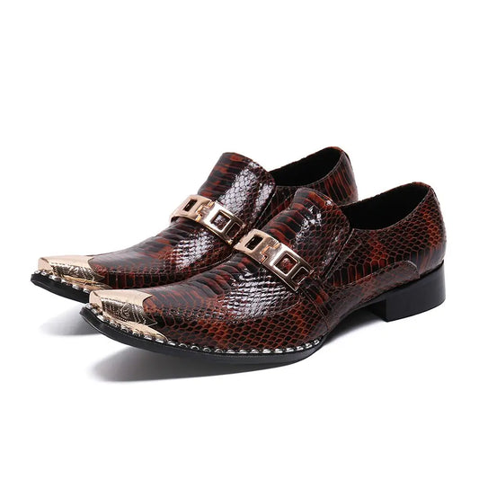 Snake Print Shoes Men Brown Snakes Store™