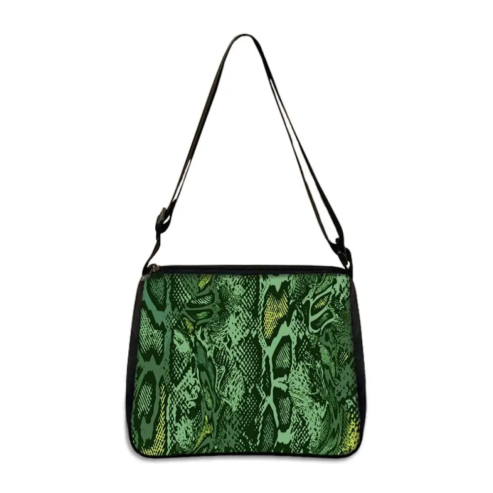 Snake Print Tote Bag Green 20X24cm Snakes Store™