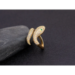Snake Ring With Emerald Eyes (With Diamonds) - Vignette | Snakes Store