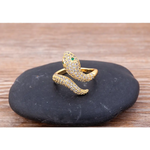 Snake Ring With Emerald Eyes (With Dimonds) - Vignette | Snakes Store