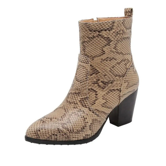 Snake Skin Ankle Boots Beige Snakes Store™